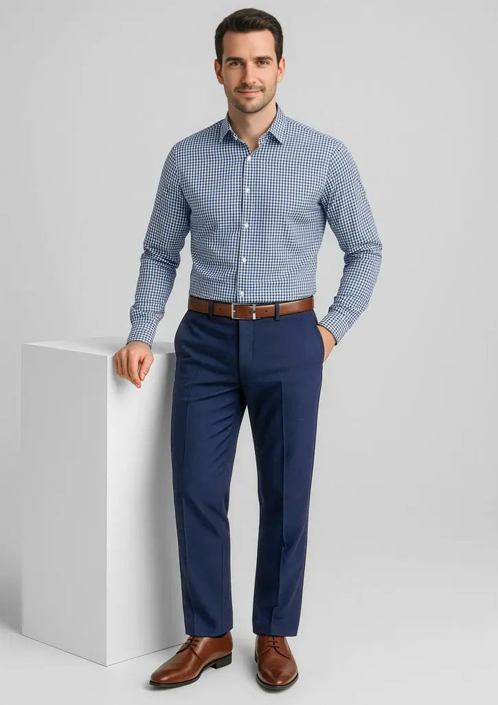 Biz Corporates Men's Flat Front Pant 74012